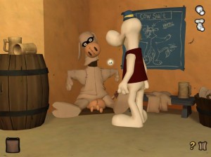 Phoney Bone und Smily Bone wollen beim "großen Kuhrennen" ein wenig nachhelfen...